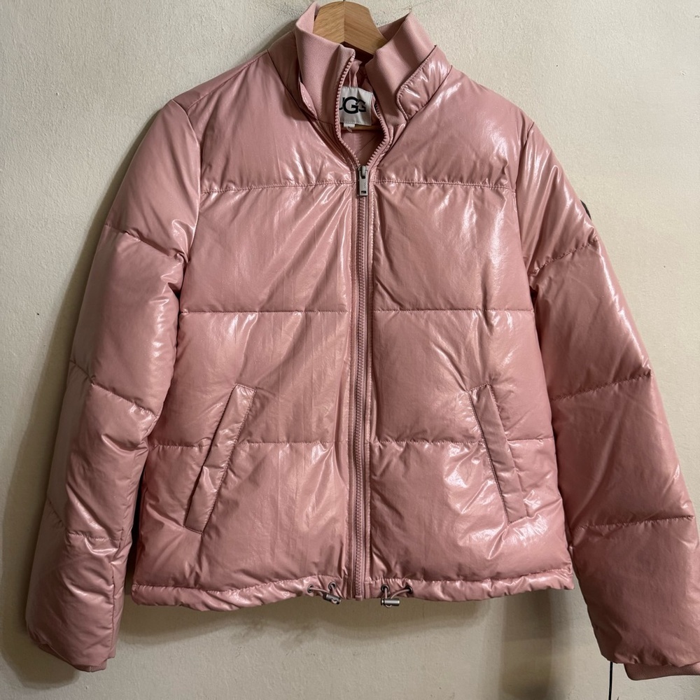 UGG Pink Quilted Puffer Jacket with High Collar Size S NWT